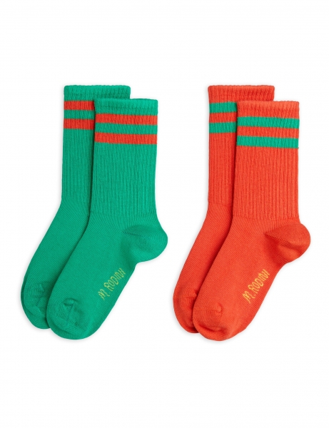 MINI RODINI Tennissocken 2er Pack - rot grün